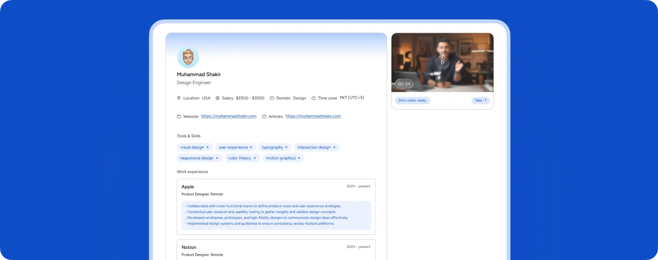 A shortlist of reviewed candidate profiles